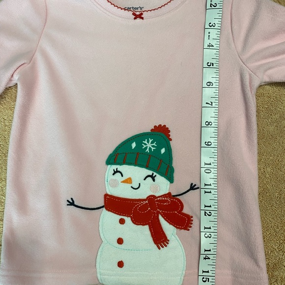 🛒Markdown Cater’s 3T Pink Snowman Sweatshirt Flame Resist Christmas Winter Girl - Picture 7 of 8